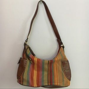 Fossil 75082 Colorful Striped Canvas Medium Bag